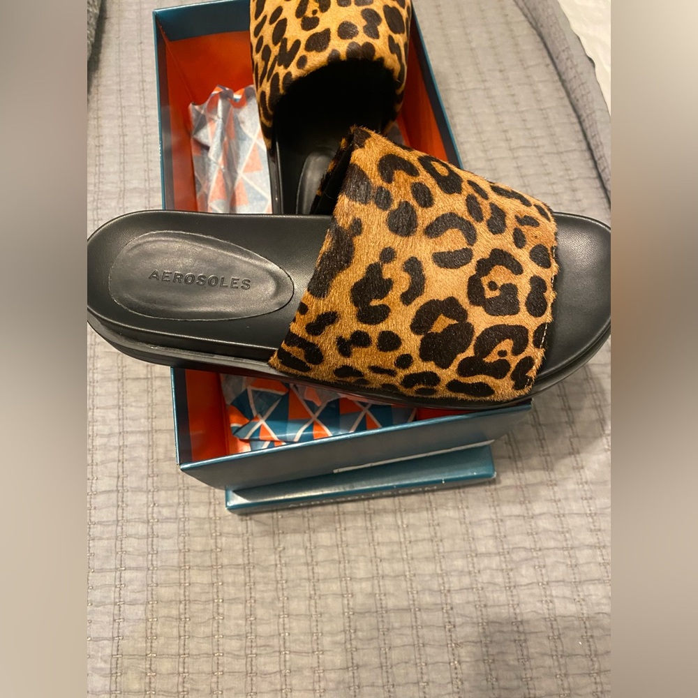 Aerosoles leopard slides. New in box.